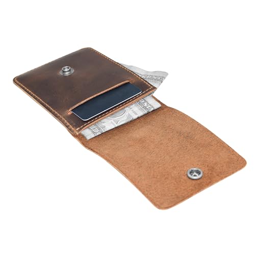 Hide & Drink, Vertical Front Pocket Wallet with Card Slot, Compact Storage for Bills, Card Holder, Full Grain Leather, Handmade, Charcoal Black - Image 3