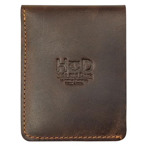 Hide & Drink, Vertical Front Pocket Wallet with Card Slot, Compact Storage for Bills, Card Holder, Full Grain Leather, Handmade, Charcoal Black - Image 5