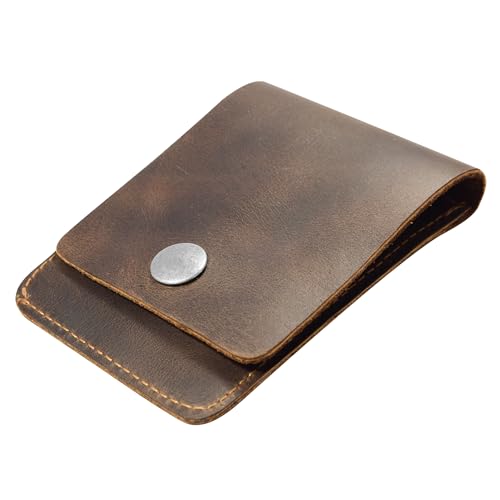 Hide & Drink, Vertical Front Pocket Wallet with Card Slot, Compact Storage for Bills, Card Holder, Full Grain Leather, Handmade, Charcoal Black - Image 4