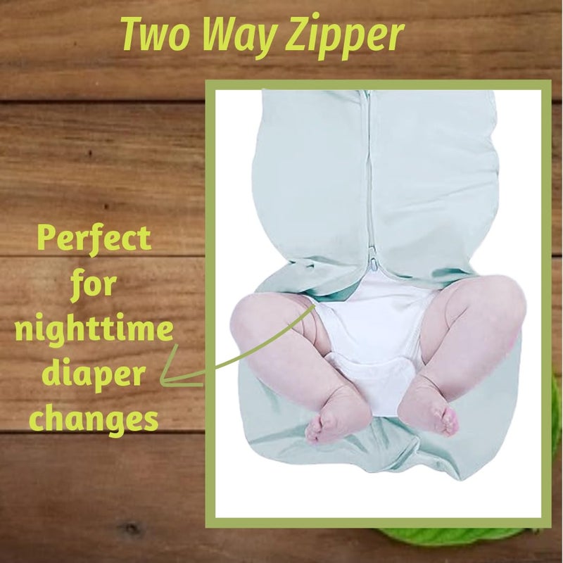 MammaChamp MammaChamp POD Zipper Swaddle Sleeping Bag Blankets Wrap Sack for Newborn Infant Baby 0-3 Months (Pack-of 2) (Biscui+Grey)  - Image 4