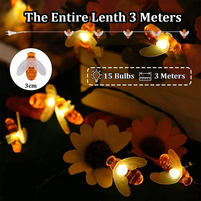fizzytech أضواء خيط كرات الفقاعات البلاستيكية لتزيين المنزل ضوء ديوالي للحفلات أعياد الميلاد ديوالي عيد الميلاد نافراتري هدية عيد الحب إضاءة تزيين المنزل (15 LED WW عسل النحل) - Image 4
