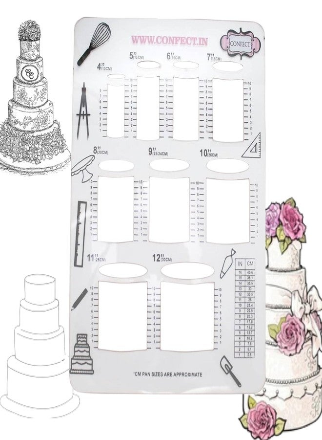 Confect Round Cake Stencils for Sketching & Decorating | Reusable Cake Decorating Stencil Templates | Baking & Icing Tools for Cakes, Cookies & Pastries – Set of Stencils - Image 1