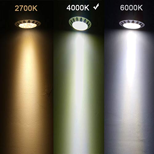 ALIDE لمبات LED MR16 GU5.3 5W 4000K بيضاء محايدة/طبيعية، تعادل 20W-35W هالوجين، لمبات MR16 جهد منخفض 12V للإضاءة الخارجية، غير قابلة للتعتيم، 450lm، 38 درجة، عبوة 6 - Image 2