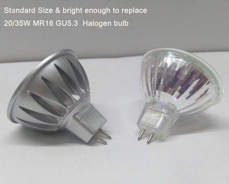 ALIDE لمبات LED MR16 GU5.3 5W 4000K بيضاء محايدة/طبيعية، تعادل 20W-35W هالوجين، لمبات MR16 جهد منخفض 12V للإضاءة الخارجية، غير قابلة للتعتيم، 450lm، 38 درجة، عبوة 6 - Image 4