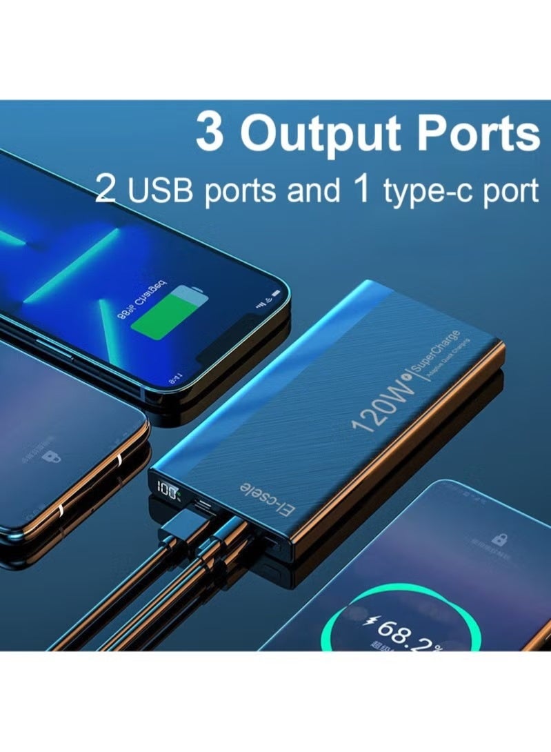 مللي أمبير في الساعة مع شحن سريع لأجهزة Samsung iPhone Huawei وما إلى ذلك. منافذ ثلاثية للهواتف وأجهزة iPad وسماعات الأذن بتصميم صغير الحجم للسفر وبطارية تدوم طويلاً مع شحن ذاتي سريع من النوع C - Image 2