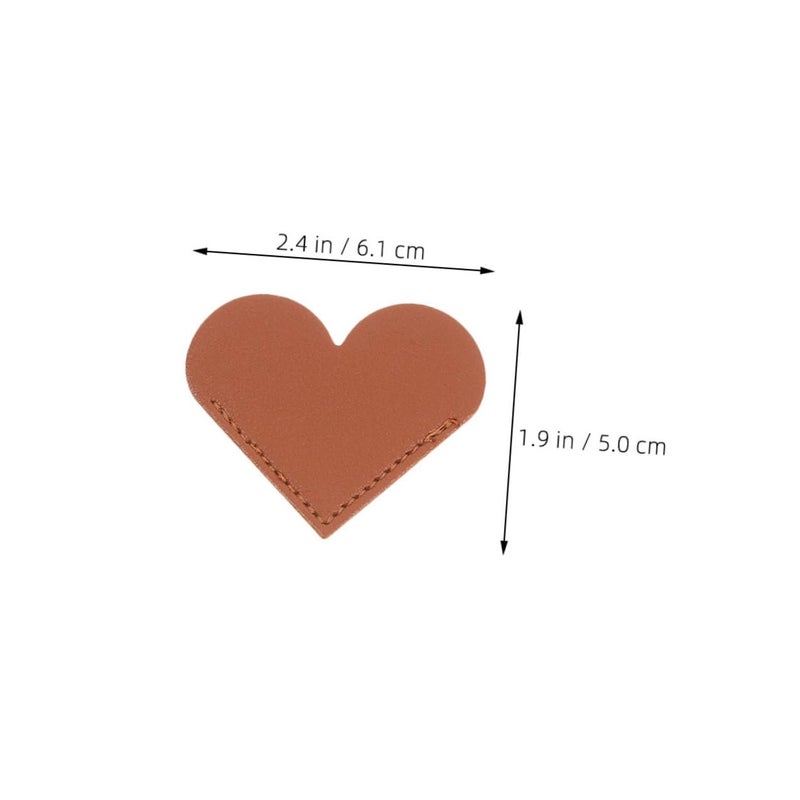 18 Pcs PU Leather Heart Bookmarks Bulk Set Multi Color Reading Accessories - Image 3