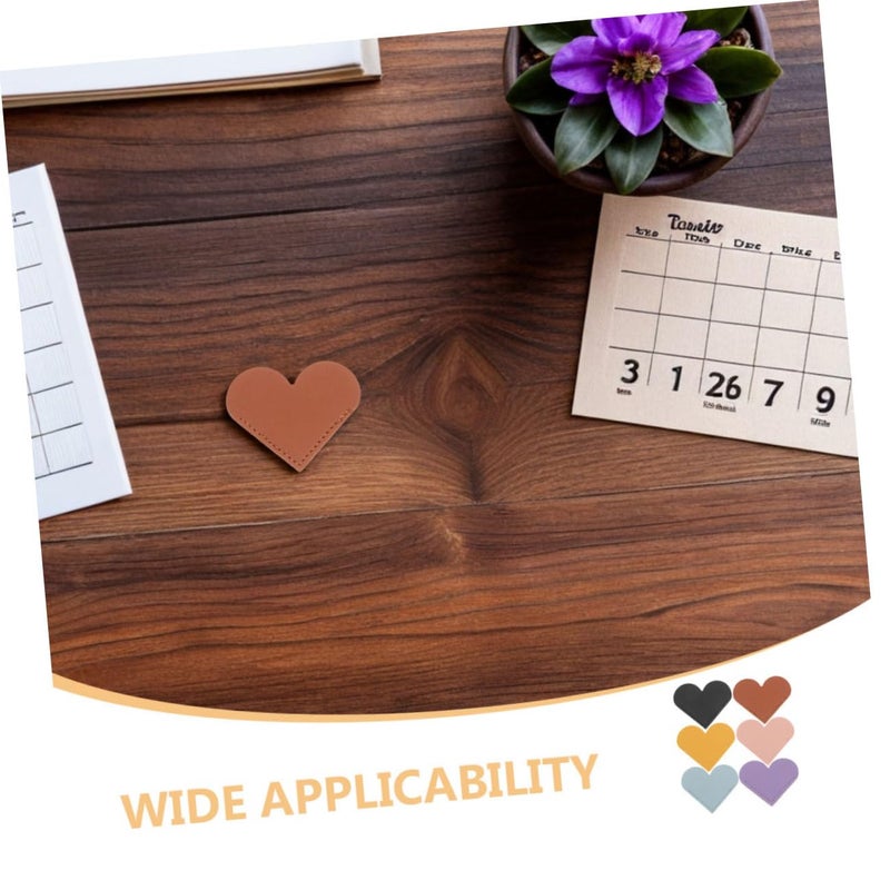 18 Pcs PU Leather Heart Bookmarks Bulk Set Multi Color Reading Accessories - Image 4