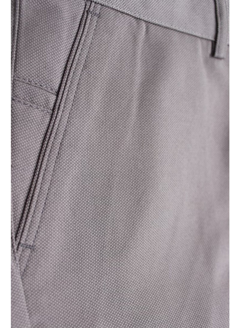 Varetta Men's Earth Brown Dobby Classic Cut Pocket Linen Trousers - Image 2