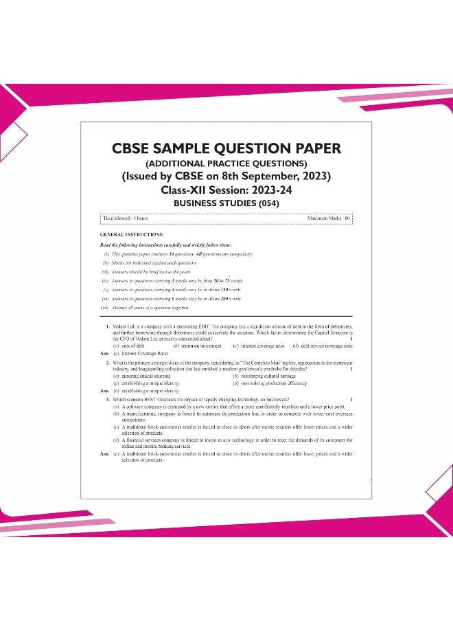 null - PW CBSE | Class 12 | 15 Sample Question Papers Business Studies for 2025 Exam | Competency-Based Learning | PYQ 2024 with Topper's Explanations, CBSE SQP & CBSE Practice Questions - Image 1