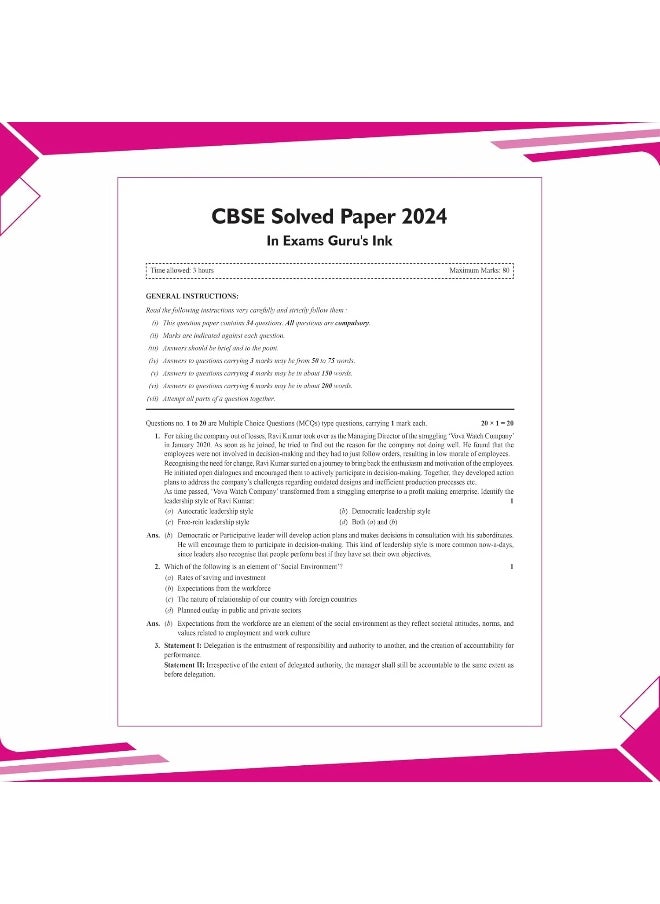 null - PW CBSE | Class 12 | 15 Sample Question Papers Business Studies for 2025 Exam | Competency-Based Learning | PYQ 2024 with Topper's Explanations, CBSE SQP & CBSE Practice Questions - Image 1