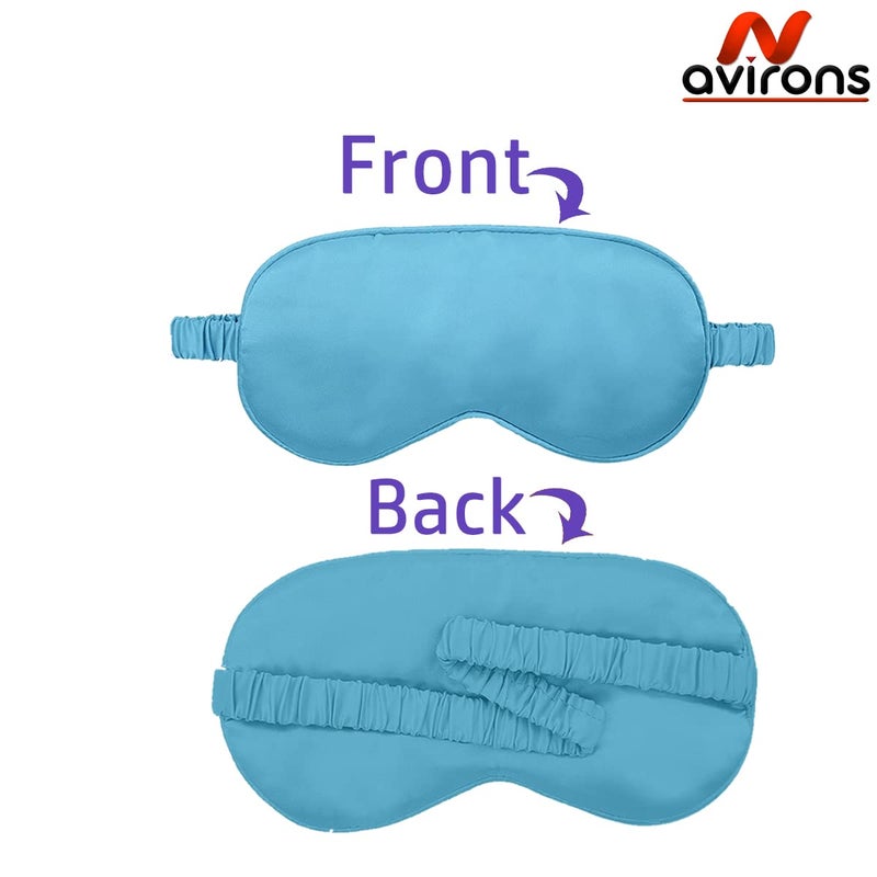 Avirons Satin Silk Hair Bonnet Cap with Scrunchies and Sleeping Eye Mask | Pure Satin Hair Bonnet Cap with Double Layer for Women/Girl | Sleeping Eye Mask Blind Fold for Deeply Sleep - Image 3