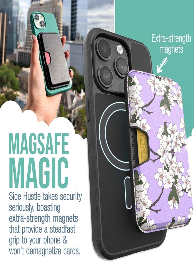سمارتيش محفظة سمارتيش لهواتف آيفون ماج سيف - سايد هاسل - حامل بطاقات مغناطيسي رفيع قابل للفصل مصنوع من الجلد النباتي، متوافق مع موديلات آيفون 17/16/15/14/13/12/13/12 - تصميم زهر الكرز - Image 2