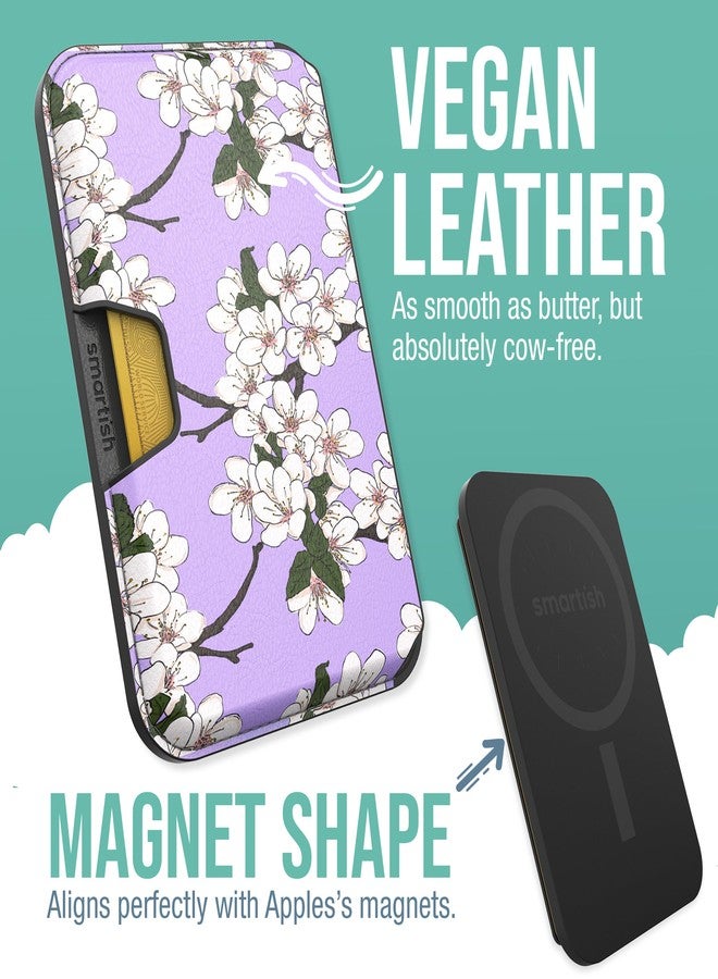 سمارتيش محفظة سمارتيش لهواتف آيفون ماج سيف - سايد هاسل - حامل بطاقات مغناطيسي رفيع قابل للفصل مصنوع من الجلد النباتي، متوافق مع موديلات آيفون 17/16/15/14/13/12/13/12 - تصميم زهر الكرز - Image 4