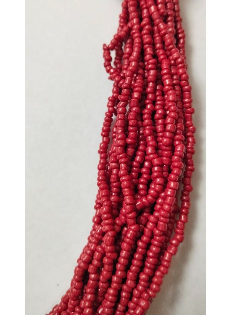 Luxury Multi-Layer Women's Necklace - Dark Red Beads and Gold Floral Motifs - Image 3