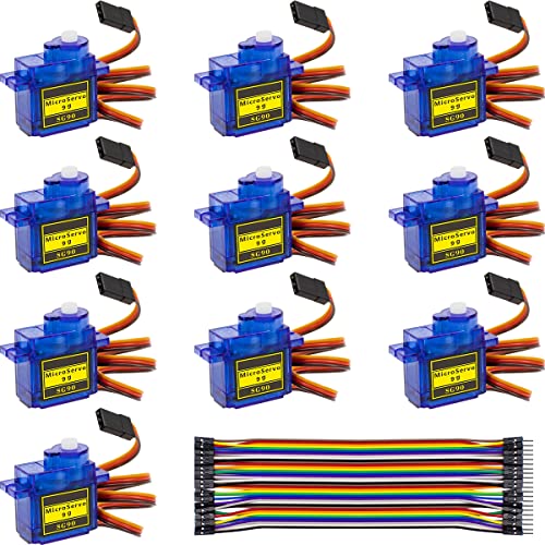 Hosyond 10 Pack Servo Motors SG90 9G Micro Servo for RC Robot Helicopter Airplane Boat Remote Control Toys Servo for Arduino Project Blue - Image 1