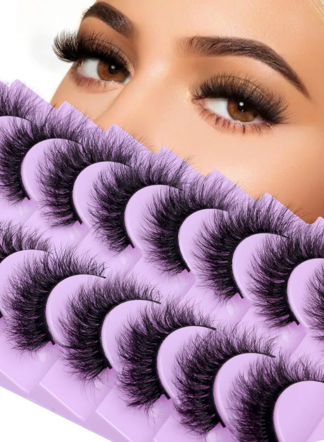 wiwoseo Fluffy Mink Lashes Extension Strip Eyelashes Fairy Thick Volume Eyelashes Cat Eyes Lashes 16MM Natural Wispy Fluffy Faux Mink Lashes 10 Pairs False Eyelashes - Image 1
