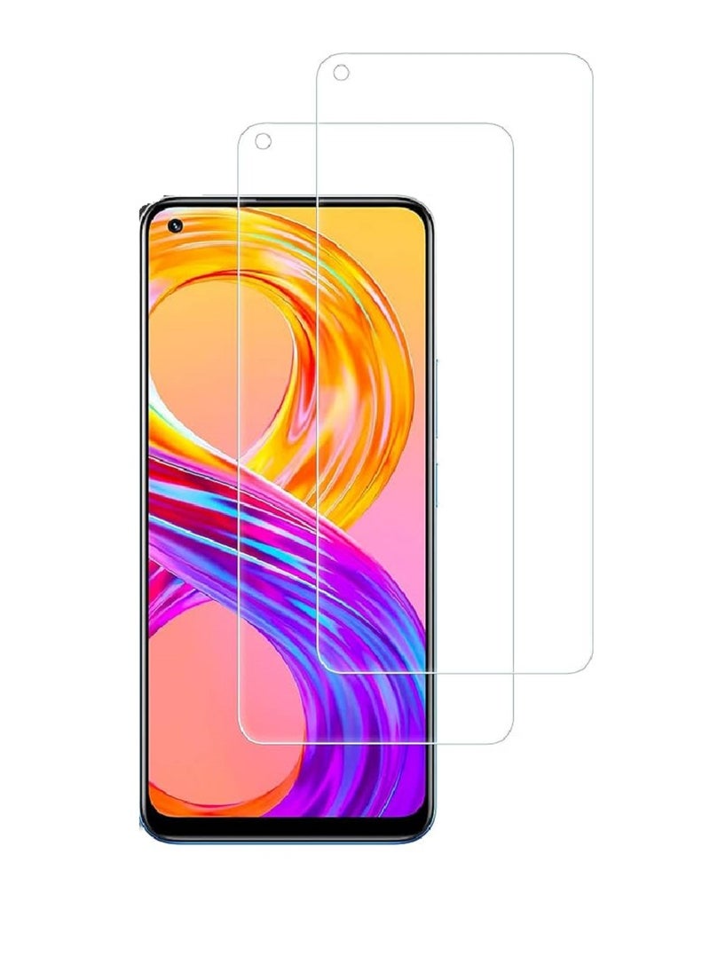 Super 2 Pieces Tempered Glass Screen Protector Clear Designed For Realme 8 Pro  Full Screen Coverage And Bubble Free - Image 1