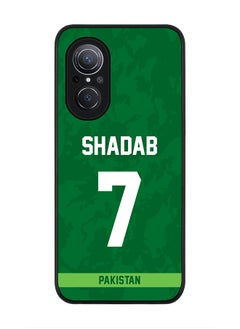 Rugged Black Edge Case for Huawei Nova 9 SE , Slim fit Soft Case Flexible Rubber Edges Thin Cover - Player Name - Shadab Khan, Jersey Number- 7