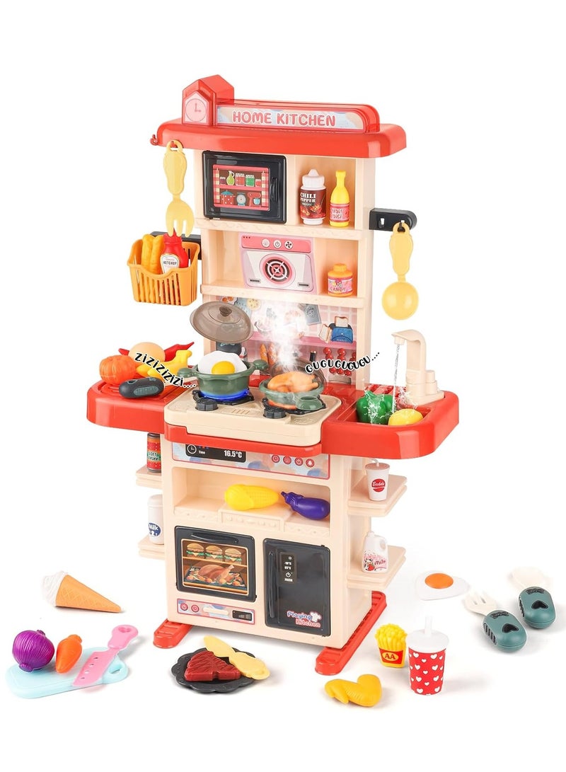 Interactive Kids Kitchen Play Set – 43-Piece Pretend Cooking Toy with Realistic Sounds  Lights | Educational Kitchen Set for Toddlers Ages 3-12 - Image 3