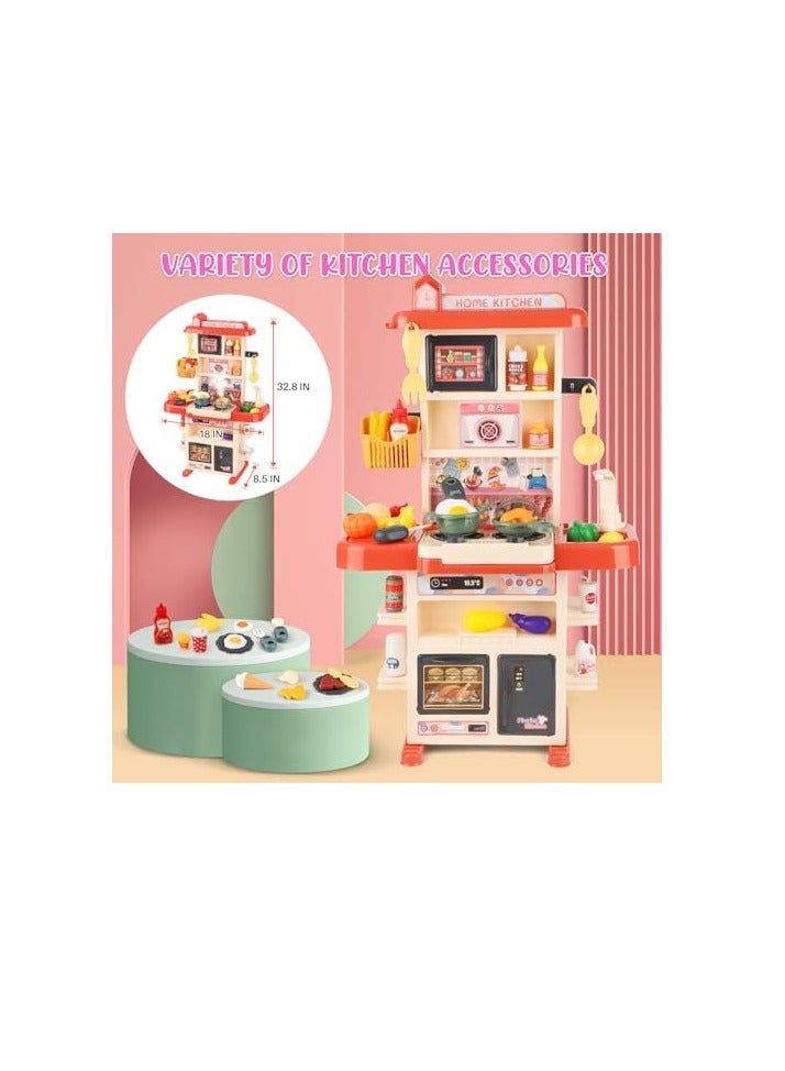 Interactive Kids Kitchen Play Set – 43-Piece Pretend Cooking Toy with Realistic Sounds  Lights | Educational Kitchen Set for Toddlers Ages 3-12 - Image 4