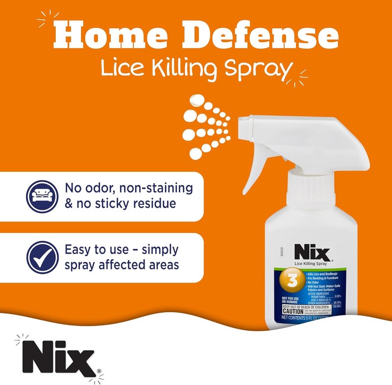 Nix Lice & Bed Bug Spray - Odor-Free, Non-Staining Treatment for Bedding & Furniture, 5 Fl Oz - Image 3