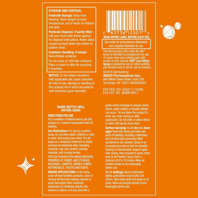 Nix Lice & Bed Bug Spray - Odor-Free, Non-Staining Treatment for Bedding & Furniture, 5 Fl Oz - Image 5