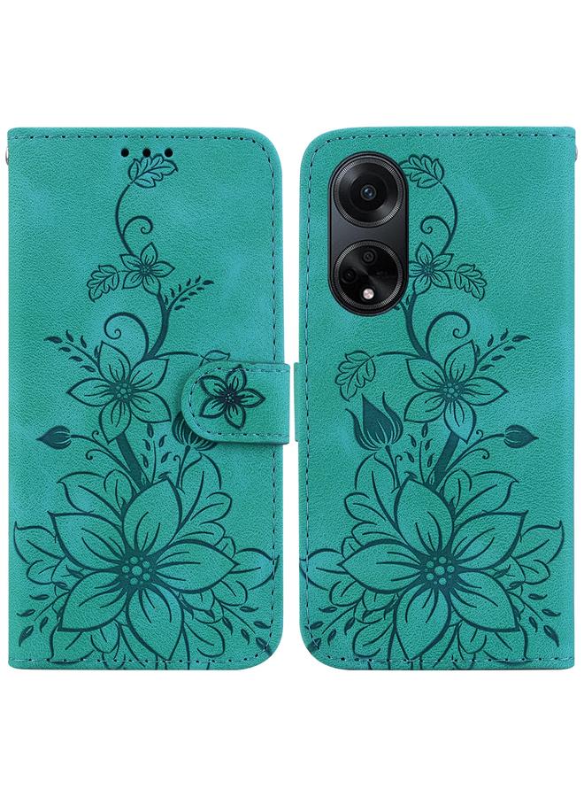 اس-توب جراب لهاتف OPPO A98 5G / F23 5G جراب هاتف جلدي منقوش بزهرة زنبق الهند - Image 1