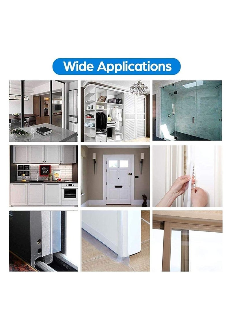 Excefore 33 Feet Door Weather Stripping, Silicone Seal Strip Window Seal Silicone Sealing Tape for Door Draft Stopper Adhesive Tape for Doors Windows and Shower Glass Gaps - 2 Rolls, 25MM and 35MM - Image 4