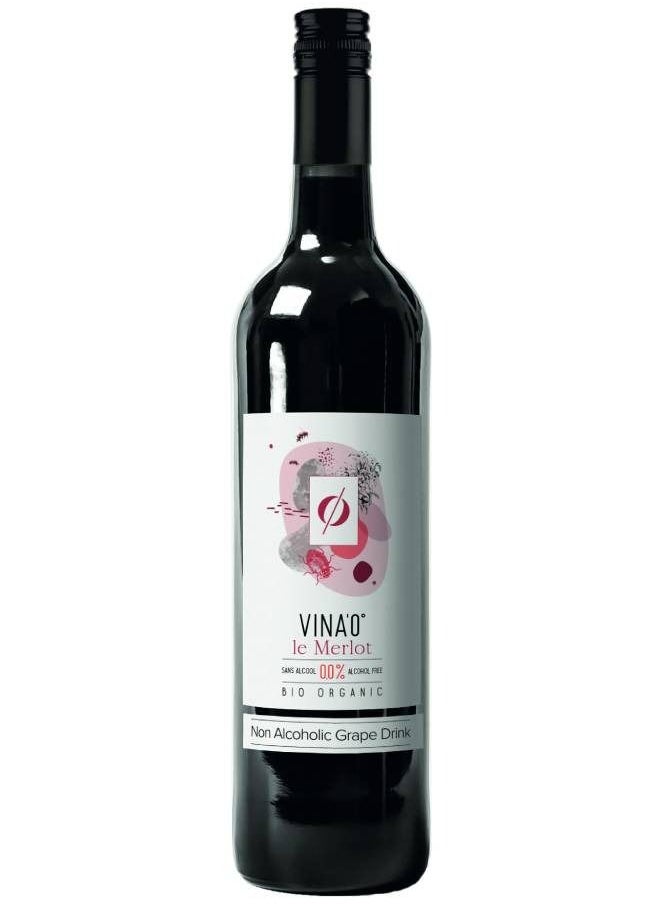 VINA'0 - VINA’0 Le Merlot Organic Non Alcoholic Wine, 750ml - Image 1