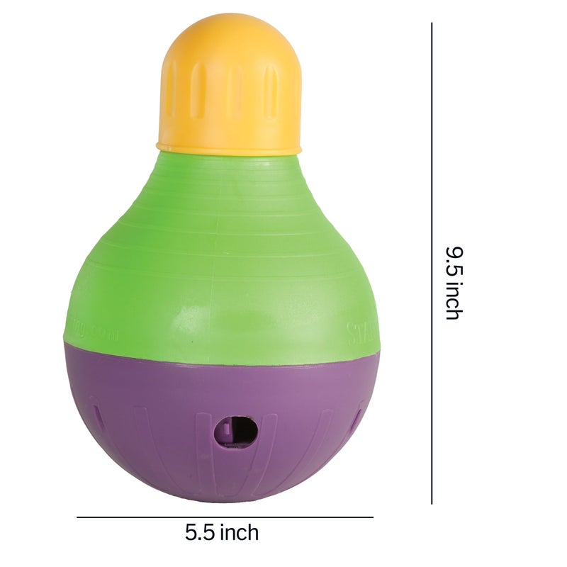 Starmark Bob-A-Lot Interactive Dog Pet Toy, Large, Yellow/Green/Purple - Image 5