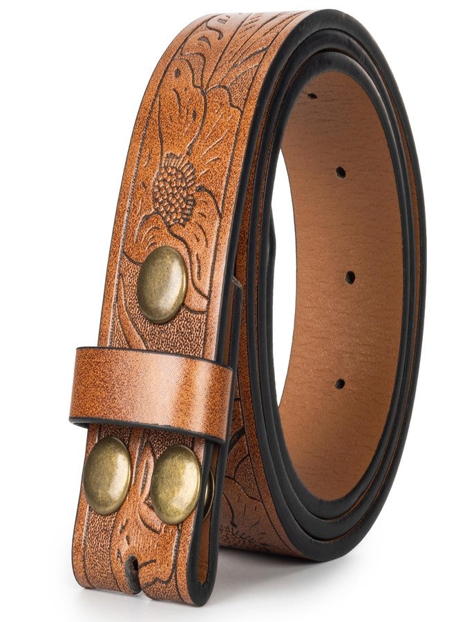 IZUS Classic Retro Belt Strap for Men Women without Buckle 1.5" Wide Western Embossed PU-Leather Belt for Jeans - Image 3