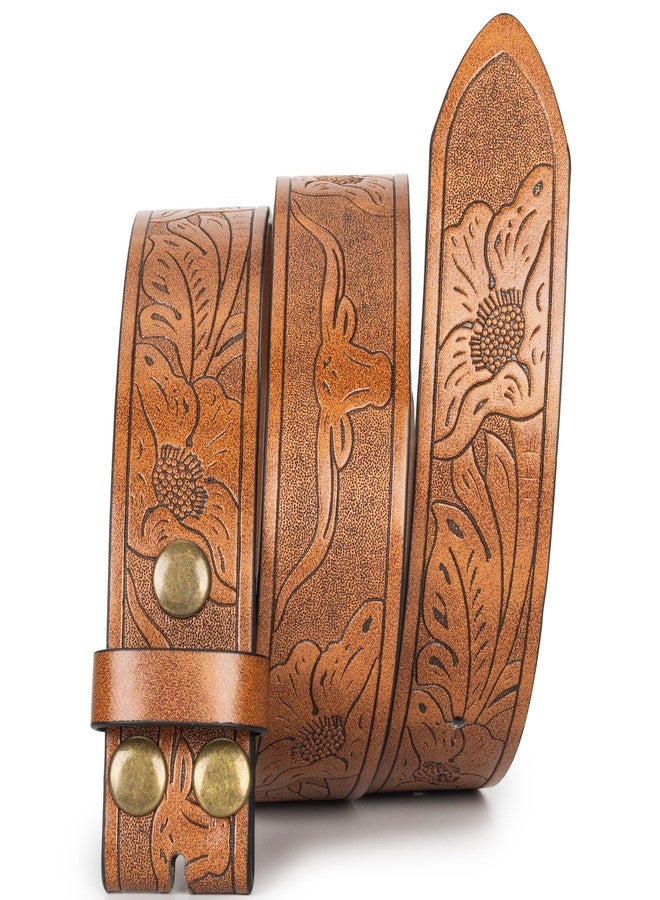 IZUS Classic Retro Belt Strap for Men Women without Buckle 1.5" Wide Western Embossed PU-Leather Belt for Jeans - Image 4