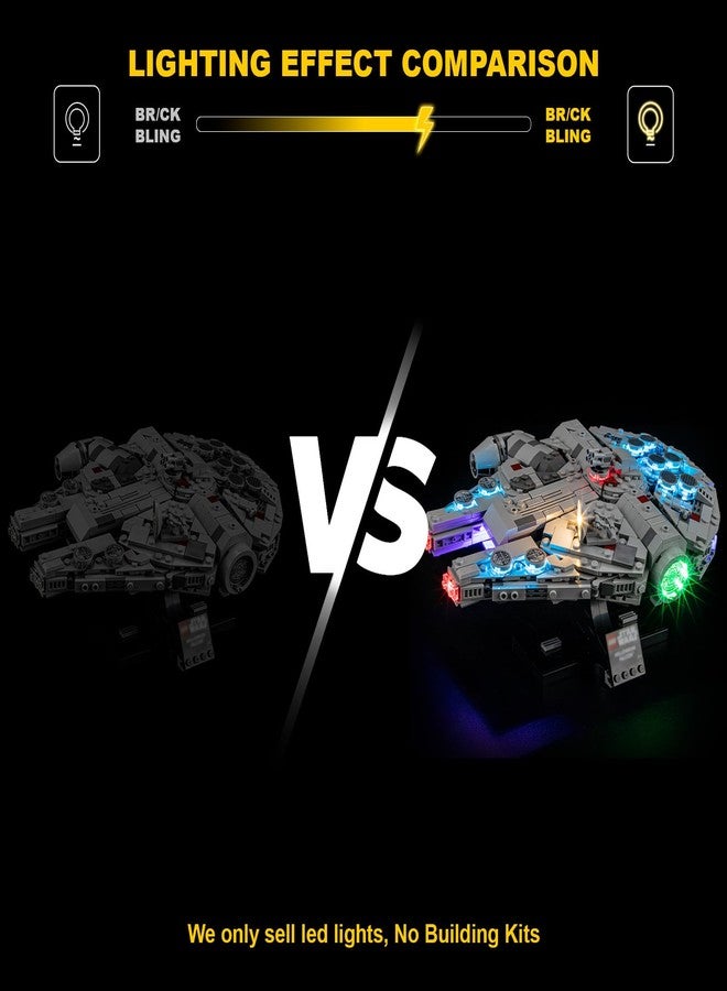 Vaodest مصباح LED من Vaodest لمجموعة Lego 75375 Millennium Falcon، تصميم وتكوين متوافق مع مجموعة Lego 75375 (مصباح LED فقط، وليس مجموعة مكعبات البناء). - Image 4
