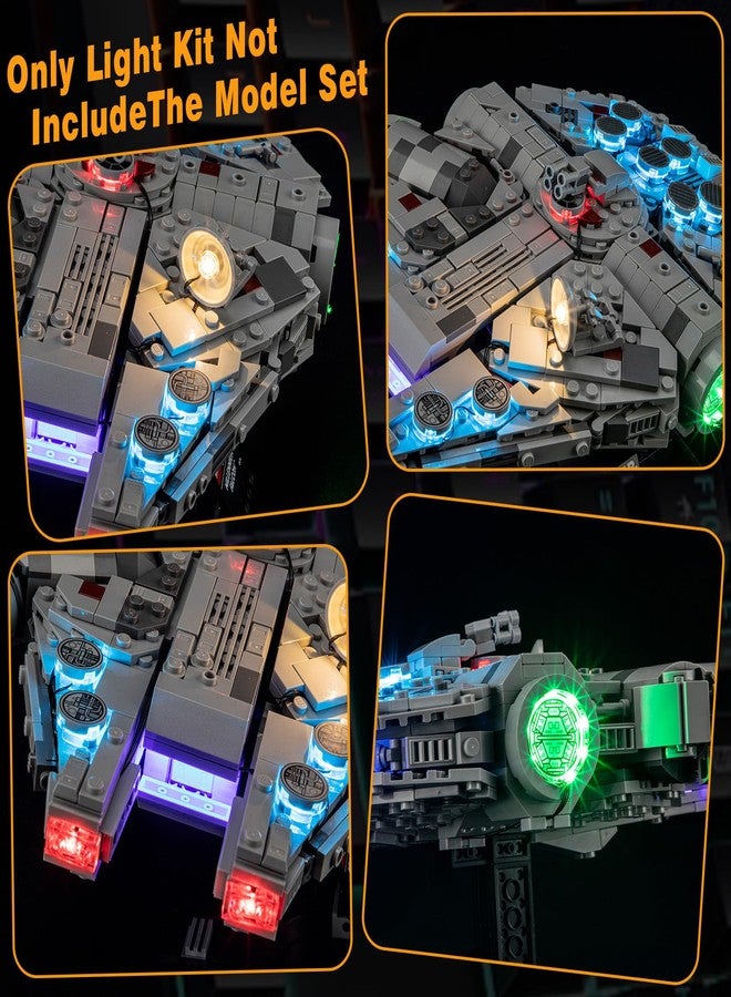 Vaodest مصباح LED من Vaodest لمجموعة Lego 75375 Millennium Falcon، تصميم وتكوين متوافق مع مجموعة Lego 75375 (مصباح LED فقط، وليس مجموعة مكعبات البناء). - Image 2