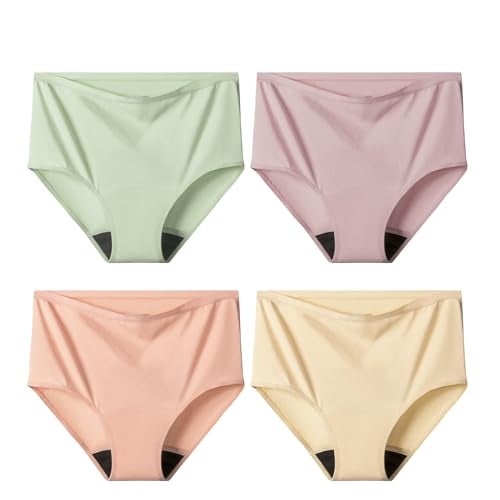 Battewa Cotton Incontinence Underwear for Women High Waisted Leak Proof Panties Bladder Leak Protective Briefs Adult Pee Proof Assurance Underwear L 4 Pack - Image 2