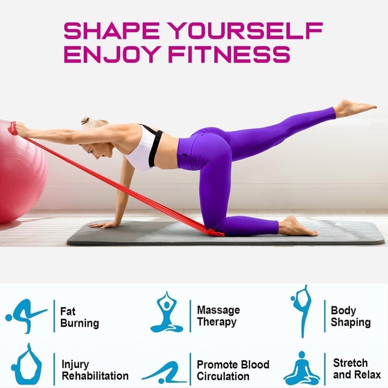 Resistance Bands Set 1 5M 4 9ft Skin Friendly Exercise Bands with 3 Resistance Levels Workout Bands Set for Women Men Ideal for Yoga Gym Fitness - Image 3