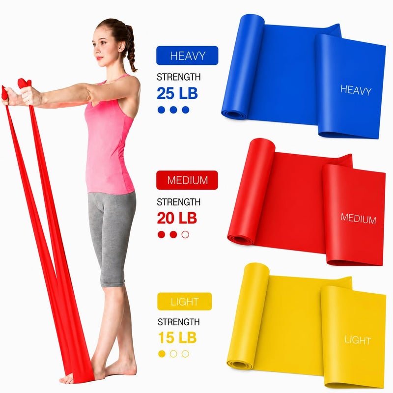 Resistance Bands Set 1 5M 4 9ft Skin Friendly Exercise Bands with 3 Resistance Levels Workout Bands Set for Women Men Ideal for Yoga Gym Fitness - Image 2