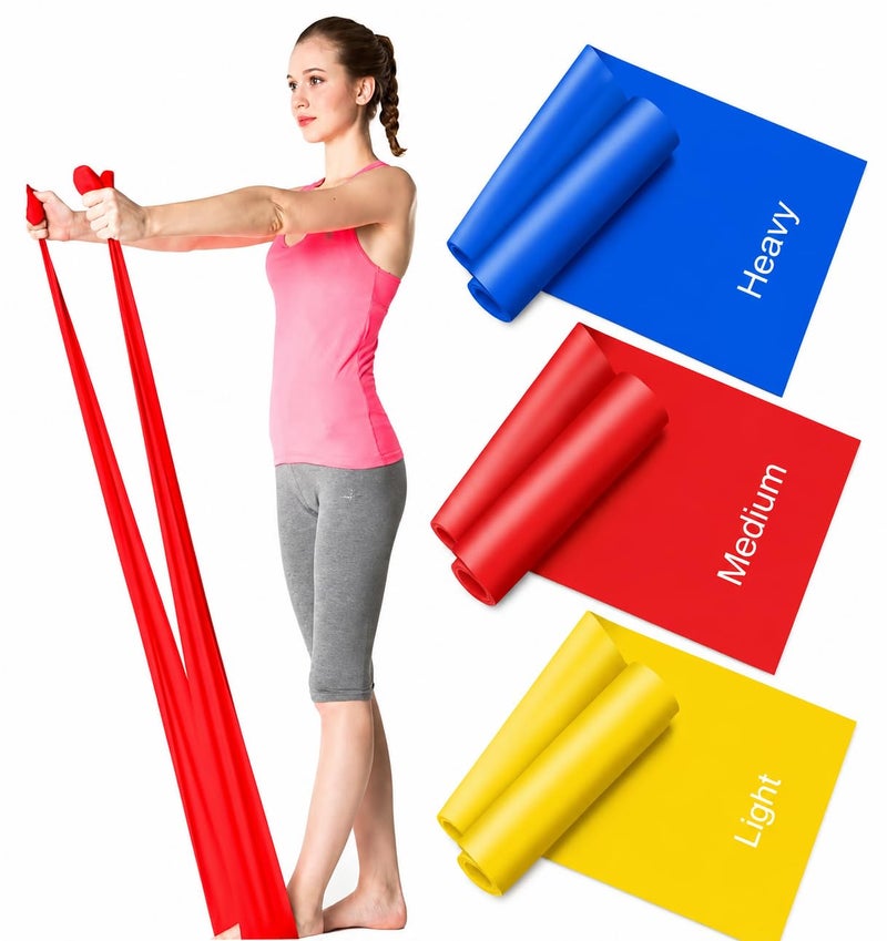 Resistance Bands Set 1 5M 4 9ft Skin Friendly Exercise Bands with 3 Resistance Levels Workout Bands Set for Women Men Ideal for Yoga Gym Fitness - Image 1