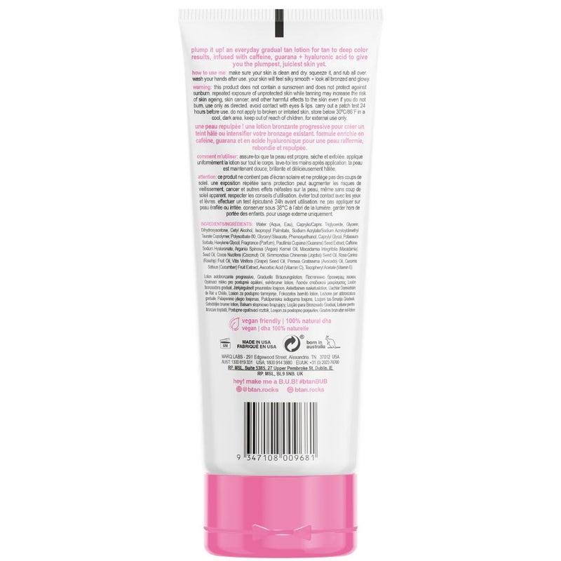 b tan b.tan Dark Gradual Self Tanning Lotion | Plump Up the Bronze Everyday Glow Lotion - Develop a Bronzed Glow, Sunless Tanner Infused With Hyaluronic Acid, No Fake Tan Smell 8 Fl Oz - Image 2