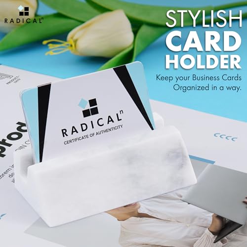 Radicaln Marble Business Card Holder White 4 Handmade Card Holder Stand For Office Desk Office Dcor With Business Card Organizer Business Card Holder Credit Card Holder - Image 3