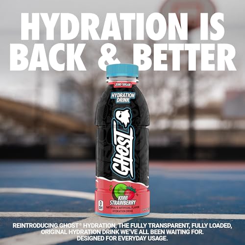 GHOST Hydration Drink, Kiwi Strawberry- RTD Sports Drink with Electrolytes, Natural Vitamins & Minerals - All Day Lifestyle Hydration Beverage - Zero Caffeine & Zero Sugars - 16.9 Fl Oz, 12 Pack - Image 2
