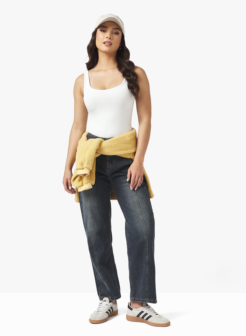 جينجر جينز قصة مستقيمة مزين بكسرات - Image 4