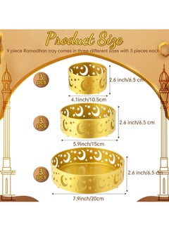 9 Pcs Ramadan Tray, Round Moon Eid Plate Star and Moon Hollow Ramadan Tray Set Ramadan Metal Food Tray Decorative Dining Table for Eid Party Favors, Pastry Dessert Display Stand, 3 Sizes - pzsku/ZE9CCE8AFDDCE515F0607Z/45/_/1736401593/2967ce2a-16ab-4df4-aa75-c5f38af59acc