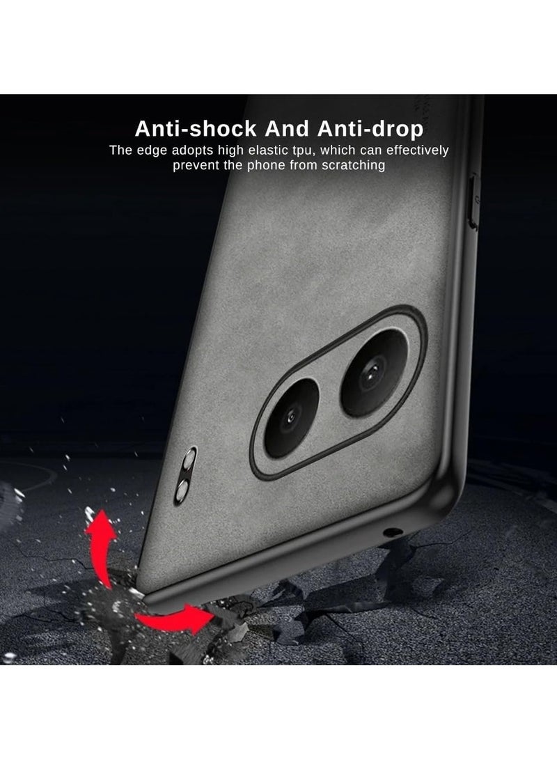Case Compatible with OnePlus Nord 4 5G, Plain Leather Case Soft TPU Silicone Bumper Anti-Fingerprint Shockproof Protective Back Cover for OnePlus Nord 4 - Image 3