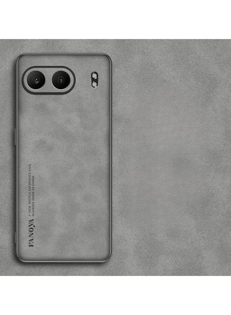 Case Compatible with OnePlus Nord 4 5G, Plain Leather Case Soft TPU Silicone Bumper Anti-Fingerprint Shockproof Protective Back Cover for OnePlus Nord 4 - Image 1