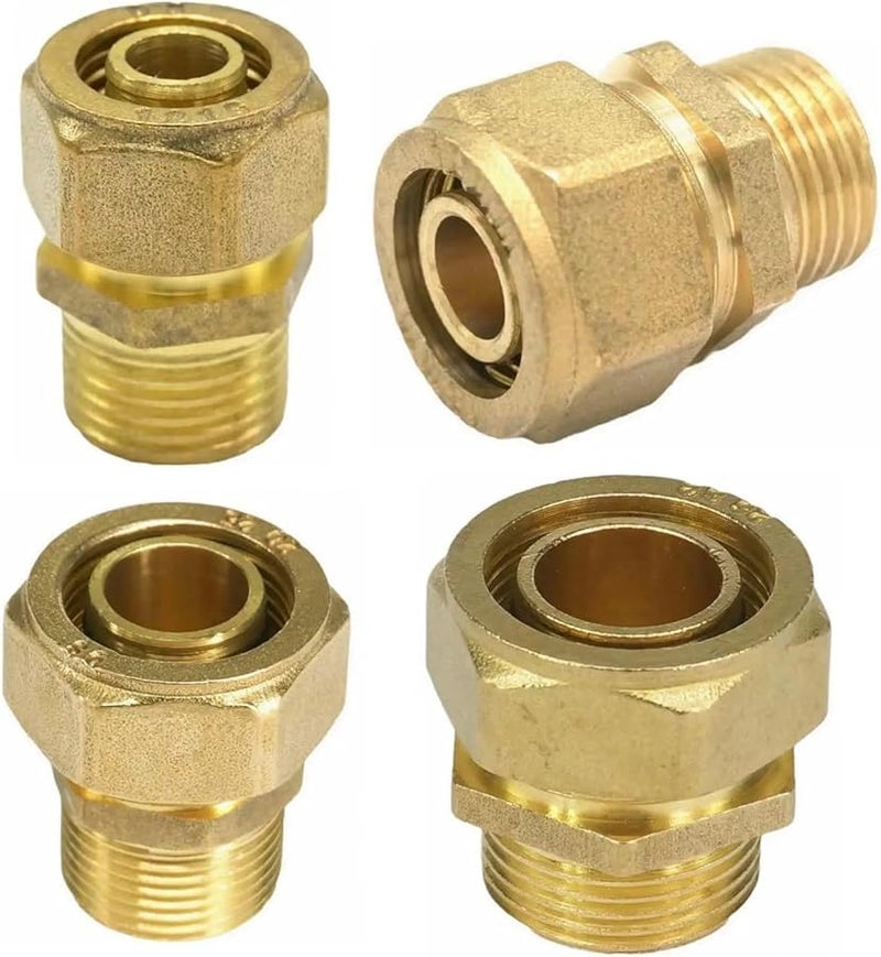 Brass PEX AL PEX Pipe Fitting 20x25mm 1 2 Inch BSP Male For Solar Water Heater - Image 1