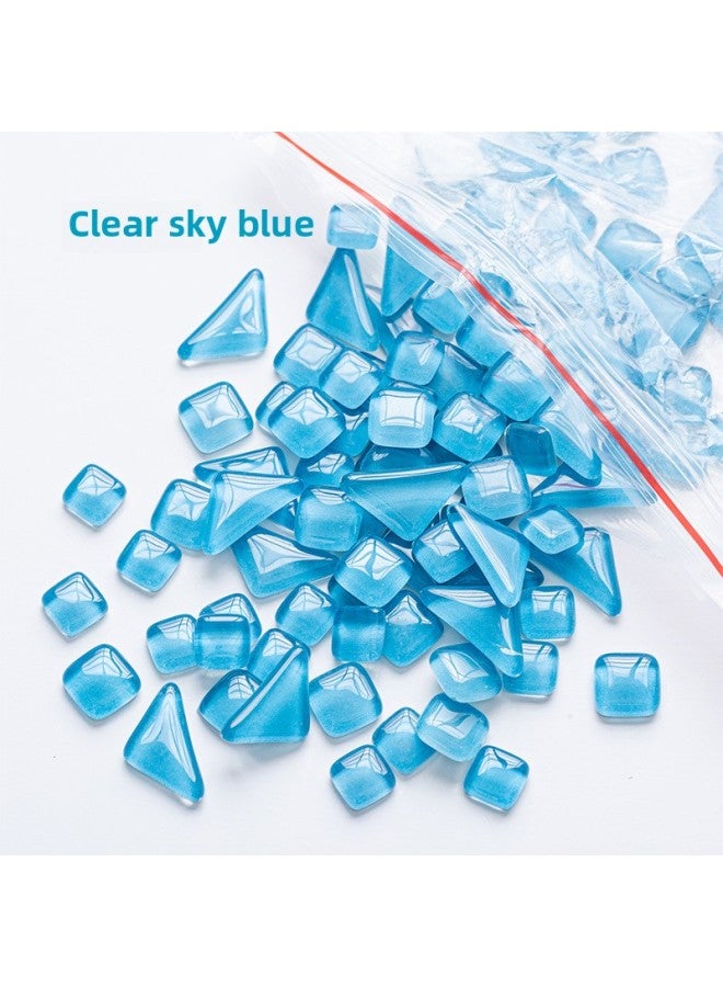 On The Weight Of The Mosaic Free Stone Multi-glitter Powder Crystal Patch Parent-child Handmade Art Material Package-Color:Clear Sky Blue Free Stone 1kg  - Image 1