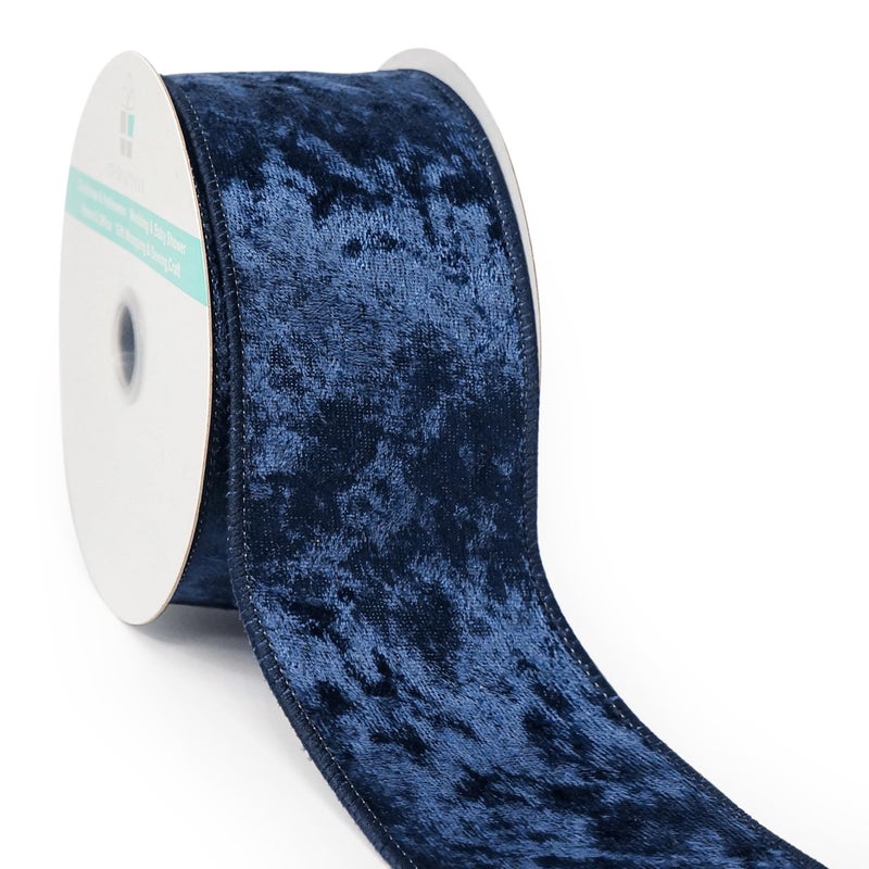 Navy Velvet Ribbon 25 Inch x 10 Yards for Christmas Tree Topper Home Decoration Wreath Gift Wrapping DIY Craft
