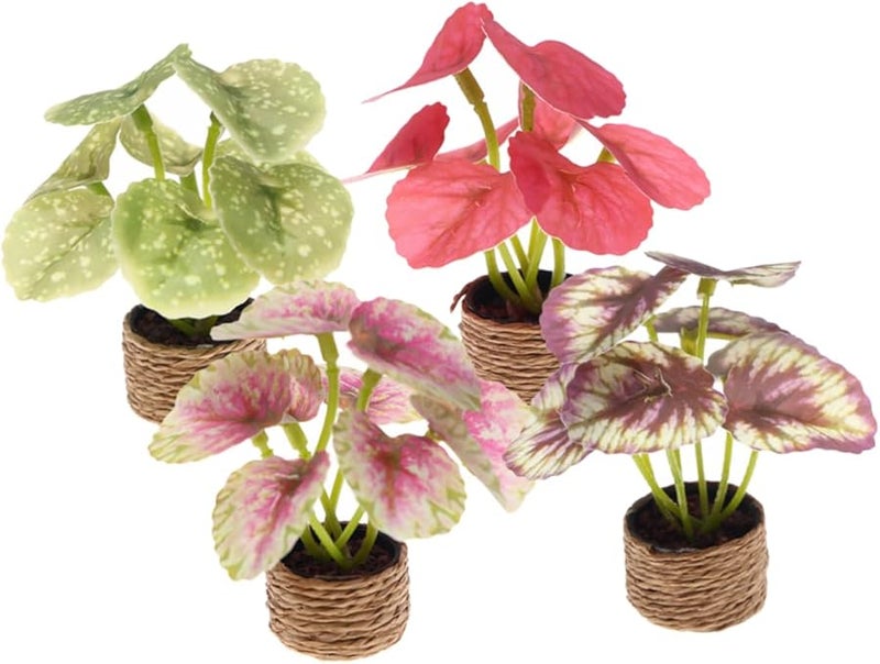 Miniature Bonsai Potted Plants Faux Greenery Set For Dollhouse Decor - Image 1