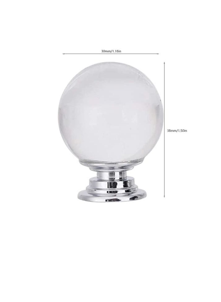 Robustline Clear Drawer Knobs, Pull Handle, Ball Shape for Cupboard Cabinet (Dia 30 mm) 8 pcs - Image 3